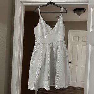 Lulus Silver V-Neck Skater Dress